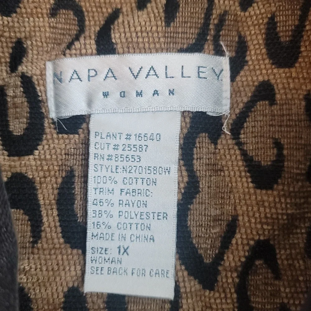 Napa Valley Denim 1X Jacket Leopard Print Animal Tapestry Patchwork Bead Y2K 90s